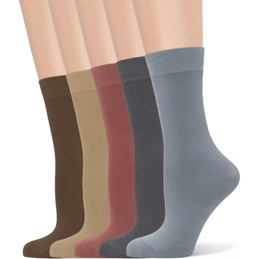 Women's Soft Thin Viscose Bamboo Crew Socks, Fit Stretchy Casual, Business, Dres